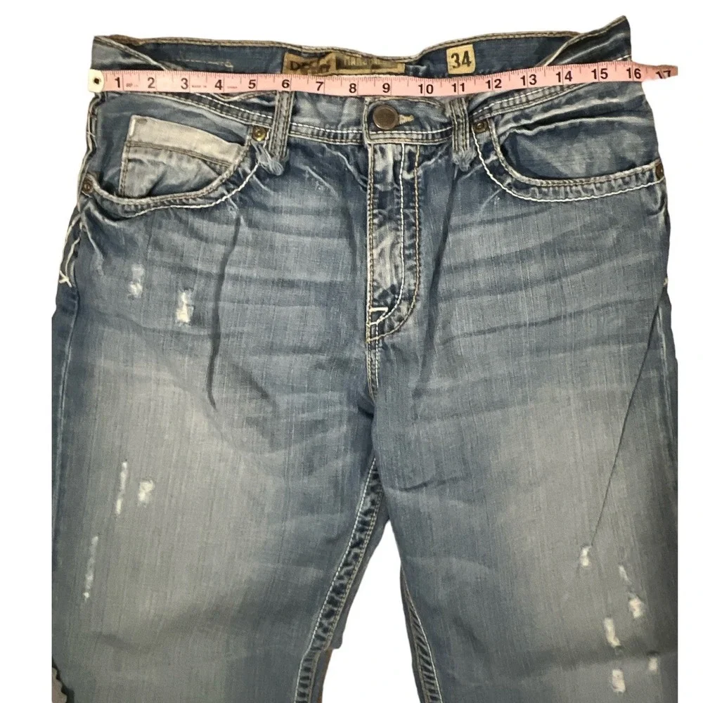 BKE Buckle Mens 34x30.5 Marshall Light Wash Blue Jeans Mens Denim